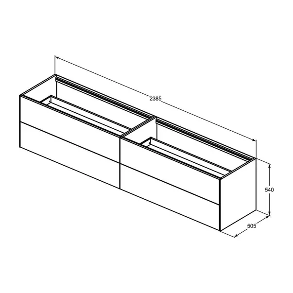 Dulap baza suspendat Ideal Standard Atelier Conca finisaj stejar deschis 4 sertare 240 cm [6]