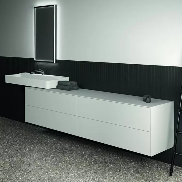 Dulap baza suspendat Ideal Standard Atelier Conca alb mat 4 sertare cu blat 240 cm [5]