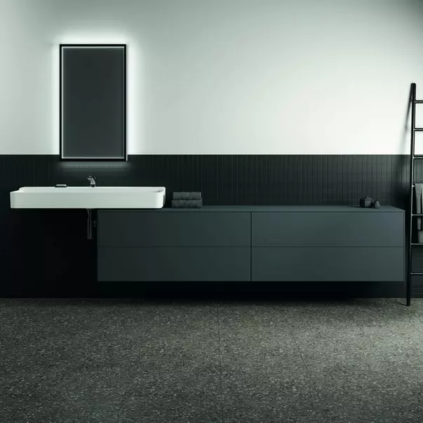 Dulap baza suspendat Ideal Standard Atelier Conca antracit mat 4 sertare cu blat 240 cm [3]