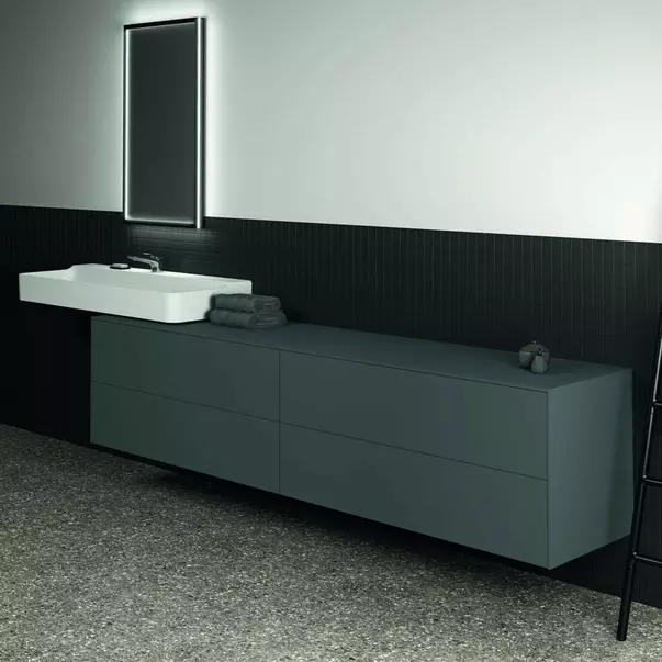 Dulap baza suspendat Ideal Standard Atelier Conca antracit mat 4 sertare cu blat 240 cm [4]