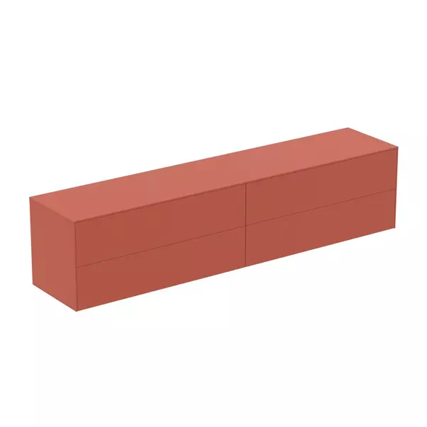  Dulapuri baie - Dulap baza suspendat Ideal Standard Atelier Conca  rosu - oranj mat 4 sertare cu blat 240 cm