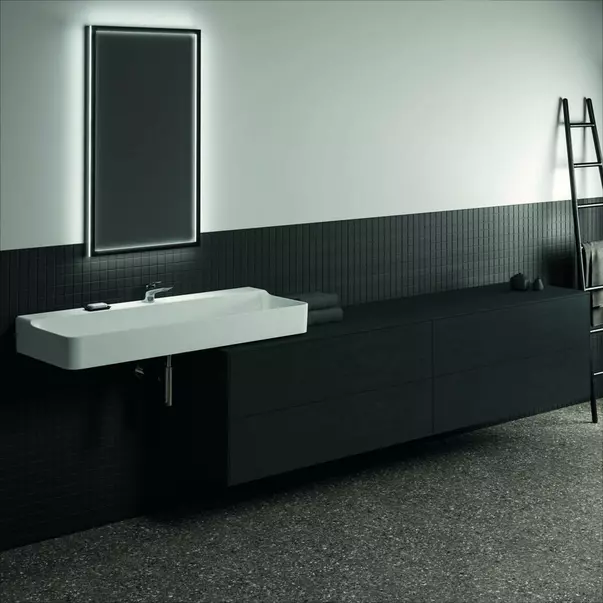 Dulap baza suspendat Ideal Standard Atelier Conca finisaj stejar inchis 4 sertare cu blat 240 cm [2]