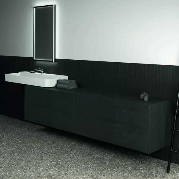 Dulap baza suspendat Ideal Standard Atelier Conca finisaj stejar inchis 4 sertare cu blat 240 cm [4]