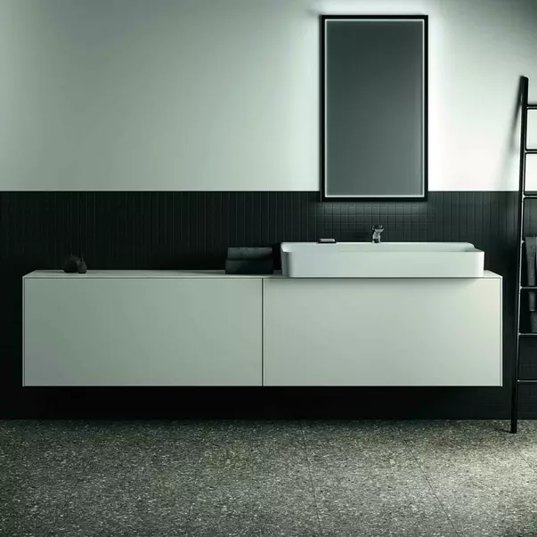 Dulap baza suspendat Ideal Standard Atelier Conca 2 sertare 240 cm alb mat [4]