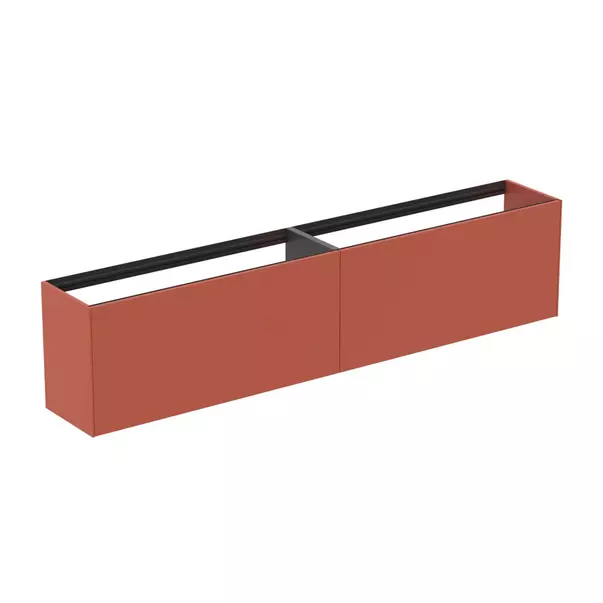 Mobilier Baie - Dulap baza suspendat Ideal Standard Atelier Conca 2 sertare 240 cm rosu - oranj mat