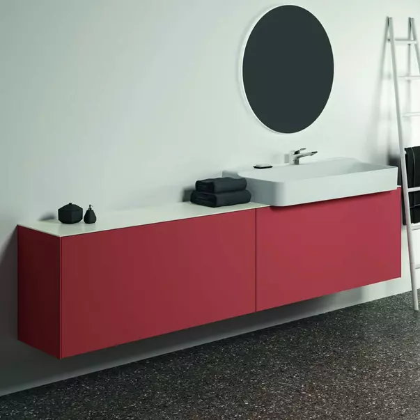 Dulap baza suspendat Ideal Standard Atelier Conca 2 sertare 240 cm rosu - oranj mat [2]