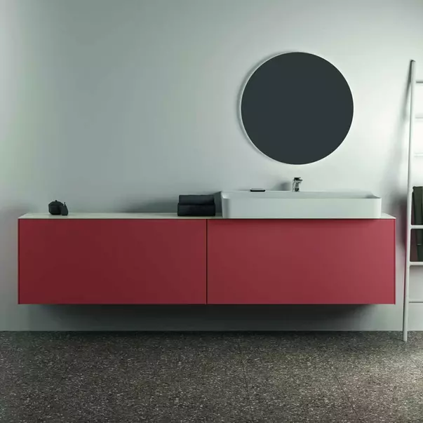 Dulap baza suspendat Ideal Standard Atelier Conca 2 sertare 240 cm rosu - oranj mat [3]