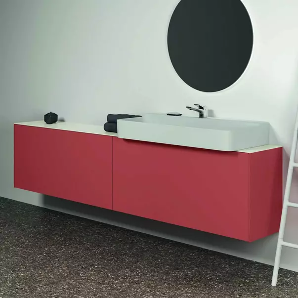 Dulap baza suspendat Ideal Standard Atelier Conca 2 sertare 240 cm rosu - oranj mat [4]