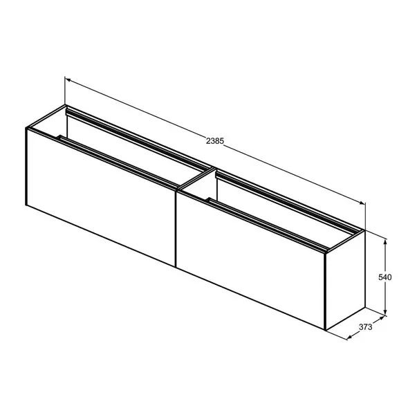 Dulap baza suspendat Ideal Standard Atelier Conca 2 sertare 240 cm rosu - oranj mat [6]