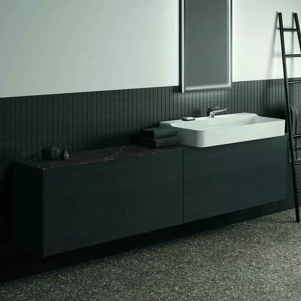 Mobilier Baie - Dulap baza suspendat Ideal Standard Atelier Conca 2 sertare 240 cm finisaj stejar inchis