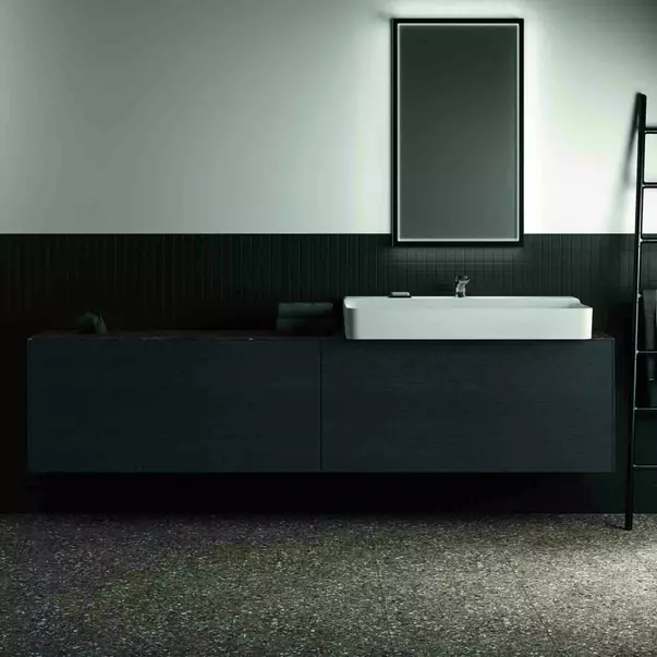 Dulap baza suspendat Ideal Standard Atelier Conca 2 sertare 240 cm finisaj stejar inchis [3]
