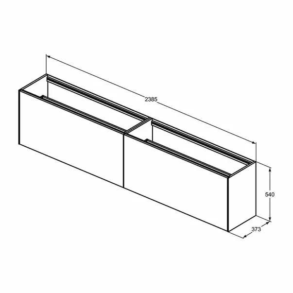 Dulap baza suspendat Ideal Standard Atelier Conca 2 sertare 240 cm finisaj stejar inchis [6]