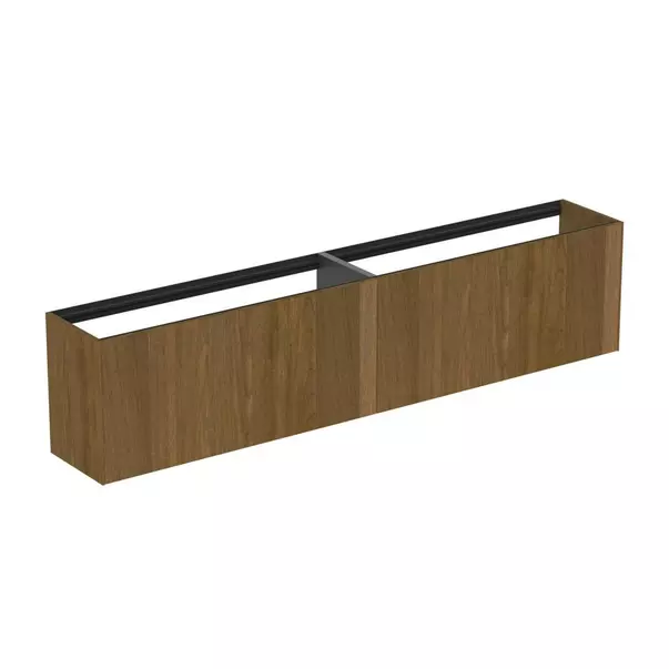 Mobilier Baie - Dulap baza suspendat Ideal Standard Atelier Conca 2 sertare 240 cm finisaj nuc inchis