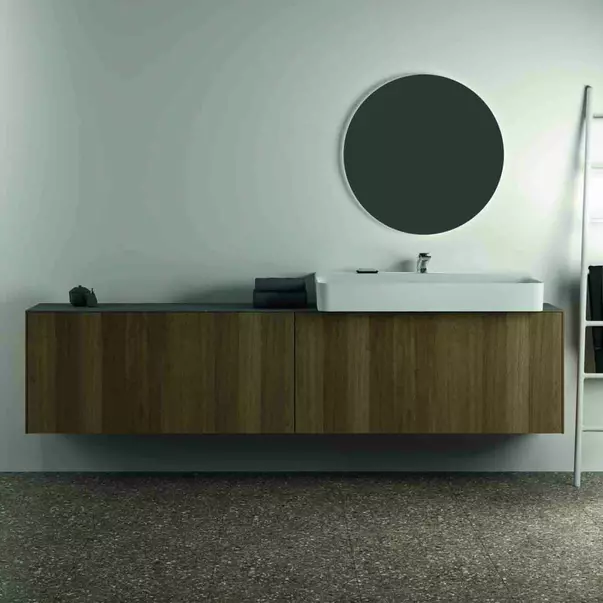 Dulap baza suspendat Ideal Standard Atelier Conca 2 sertare 240 cm finisaj nuc inchis [3]