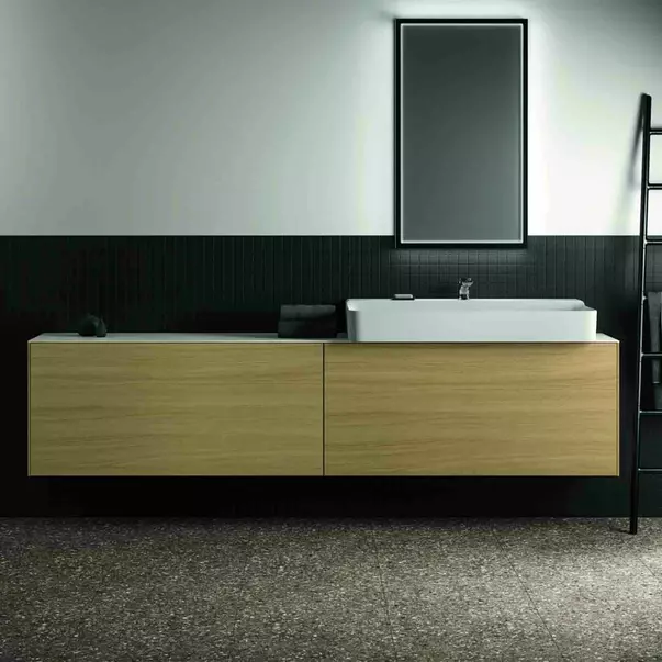 Dulap baza suspendat Ideal Standard Atelier Conca 2 sertare 240 cm finisaj stejar deschis [3]