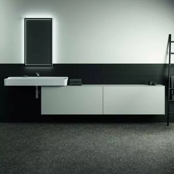 Dulap baza suspendat Ideal Standard Atelier Conca 2 sertare cu blat 240 cm alb mat [7]