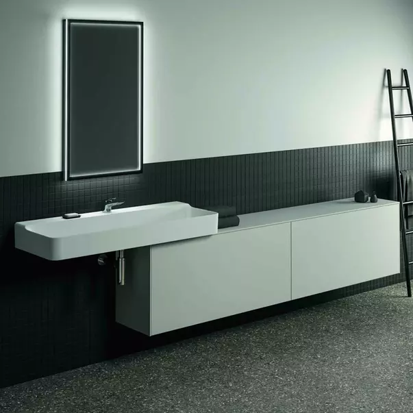 Dulap baza suspendat Ideal Standard Atelier Conca 2 sertare cu blat 240 cm alb mat [8]