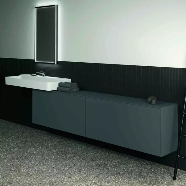 Dulap baza suspendat Ideal Standard Atelier Conca 2 sertare cu blat 240 cm antracit mat [4]