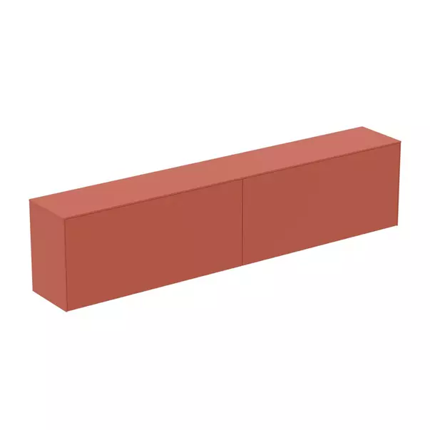 Mobilier Baie - Dulap baza suspendat Ideal Standard Atelier Conca 2 sertare cu blat 240 cm rosu - oranj mat