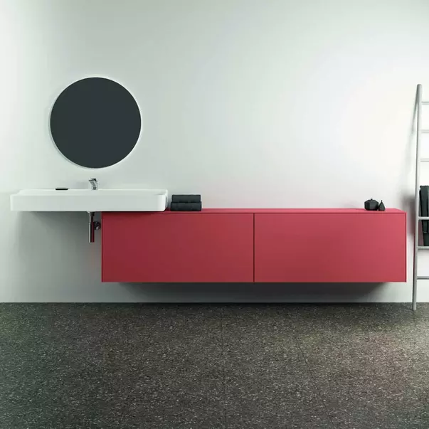 Dulap baza suspendat Ideal Standard Atelier Conca 2 sertare cu blat 240 cm rosu - oranj mat [4]