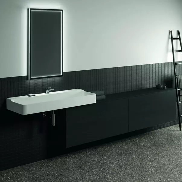 Mobilier Baie - Dulap baza suspendat Ideal Standard Atelier Conca 2 sertare cu blat 240 cm finisaj stejar inchis