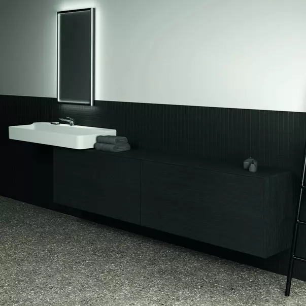 Dulap baza suspendat Ideal Standard Atelier Conca 2 sertare cu blat 240 cm finisaj stejar inchis [5]