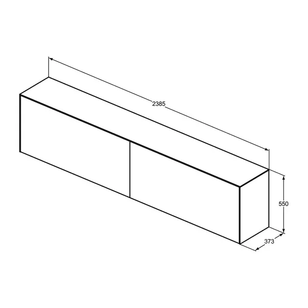 Dulap baza suspendat Ideal Standard Atelier Conca 2 sertare cu blat 240 cm finisaj stejar inchis [6]