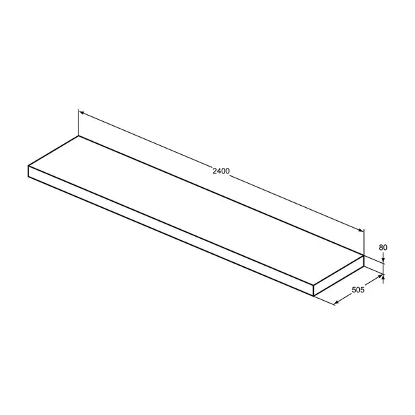 Blat pentru lavoar Ideal Standard Atelier Conca fara decupaj alb mat 240 cm [9]