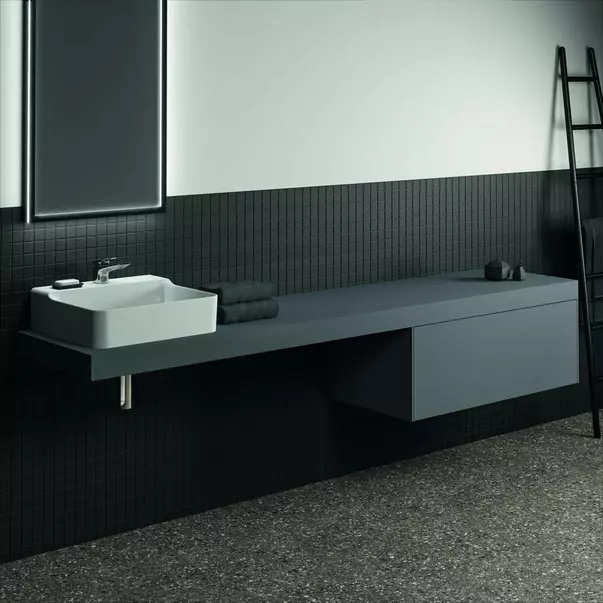 Blat pentru lavoar Ideal Standard Atelier Conca fara decupaj antracit mat 240 cm [2]