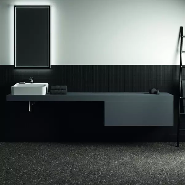 Blat pentru lavoar Ideal Standard Atelier Conca fara decupaj antracit mat 240 cm [3]
