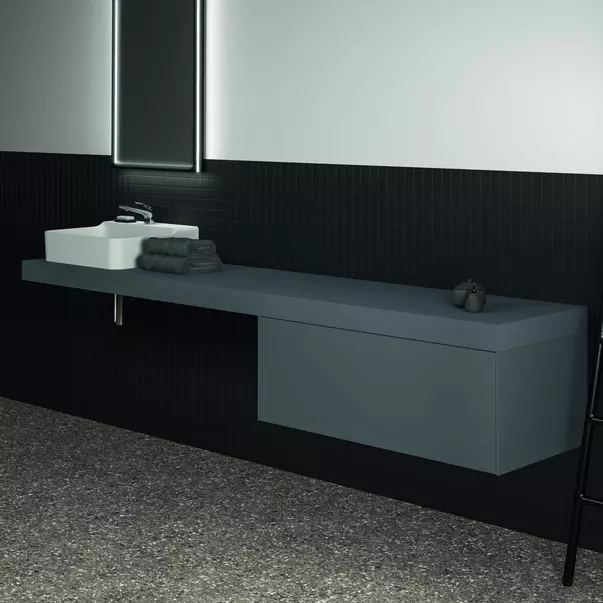 Blat pentru lavoar Ideal Standard Atelier Conca fara decupaj antracit mat 240 cm [4]