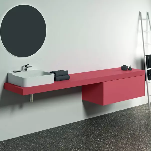 Blat pentru lavoar Ideal Standard Atelier Conca fara decupaj rosu - oranj mat 240 cm [2]