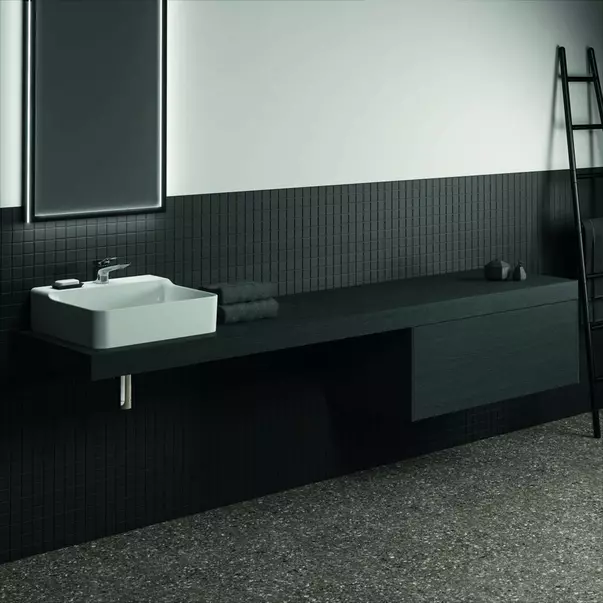 Blat pentru lavoar Ideal Standard Atelier Conca fara decupaj finisaj stejar inchis 240 cm [3]