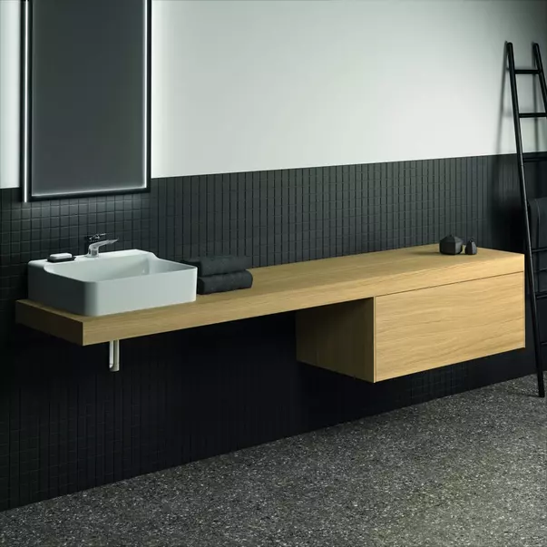 Blat pentru lavoar Ideal Standard Atelier Conca fara decupaj finisaj stejar deschis 240 cm [3]