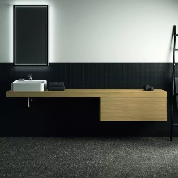Blat pentru lavoar Ideal Standard Atelier Conca fara decupaj finisaj stejar deschis 240 cm [5]