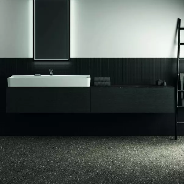 Blat ceramic pentru lavoar Ideal Standard Atelier Conca 240 cm finisaj negru marmura [5]