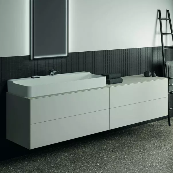 Blat ceramic pentru lavoar Ideal Standard Atelier Conca 240 cm finisaj alb marmura [4]