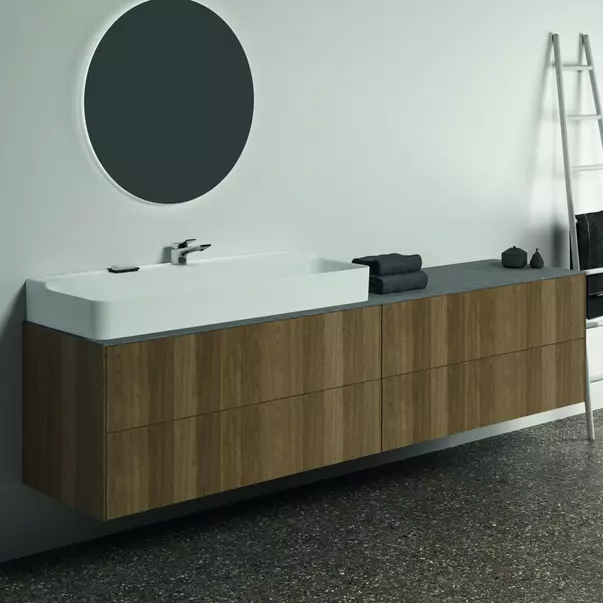 Blat ceramic pentru lavoar Ideal Standard Atelier Conca 240 cm finisaj gri deschis [3]
