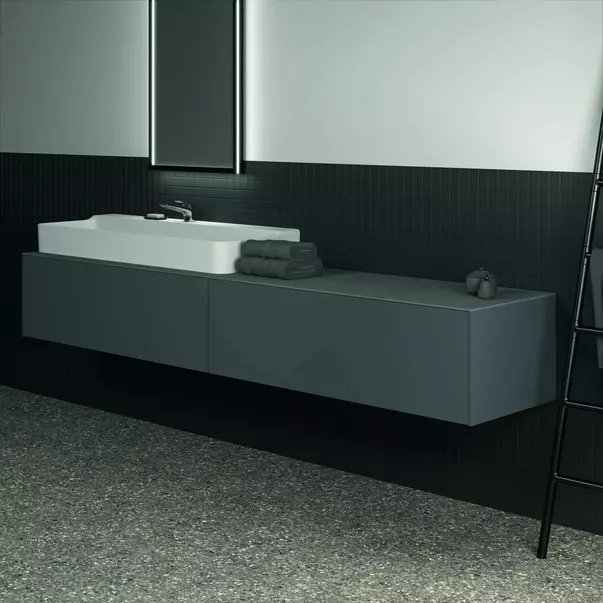 Blat ceramic pentru lavoar Ideal Standard Atelier Conca 240 cm finisaj gri deschis [6]