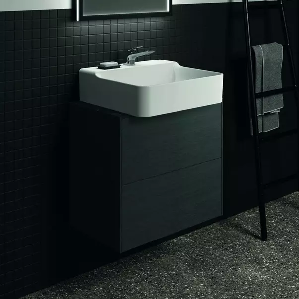 Blat ceramic pentru lavoar Ideal Standard Atelier Conca finisaj negru marmura 60 cm [2]
