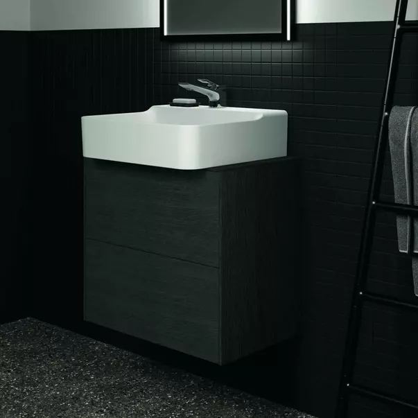 Blat ceramic pentru lavoar Ideal Standard Atelier Conca finisaj negru marmura 60 cm [4]