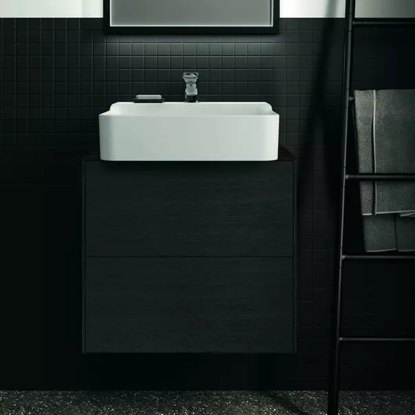 Blat ceramic pentru lavoar Ideal Standard Atelier Conca finisaj negru marmura 60 cm [5]