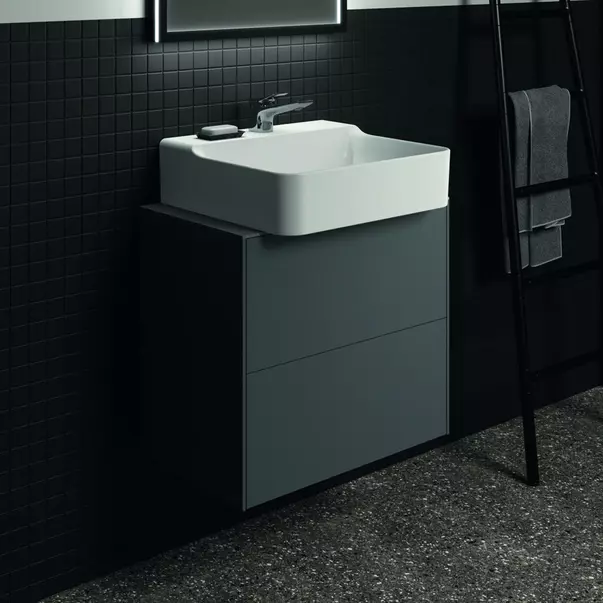  Dulapuri baie - Blat ceramic pentru lavoar Ideal Standard Atelier Conca finisaj gri deschis 60 cm