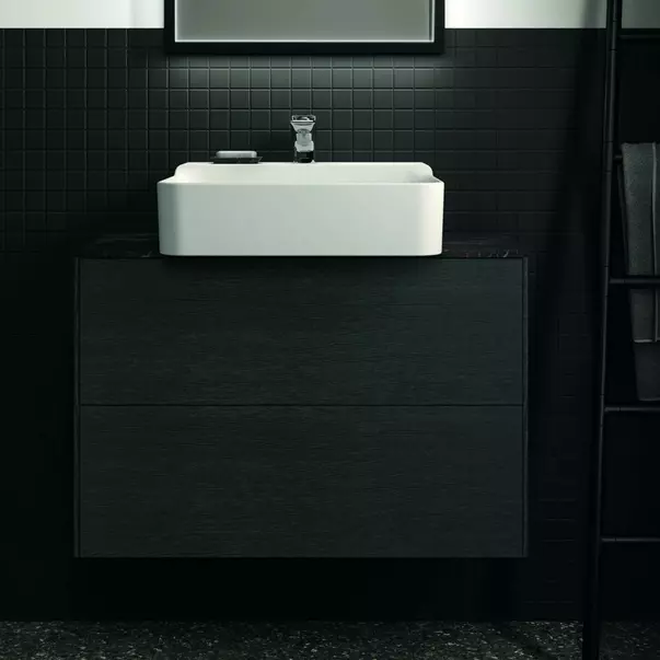 Blat ceramic pentru lavoar Ideal Standard Atelier Conca finisaj negru marmura 80 cm [5]