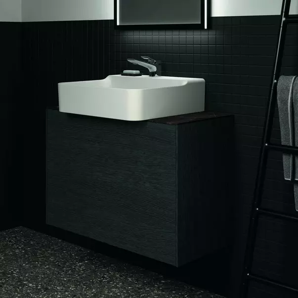 Blat ceramic pentru lavoar Ideal Standard Atelier Conca finisaj negru marmura 80 cm [6]