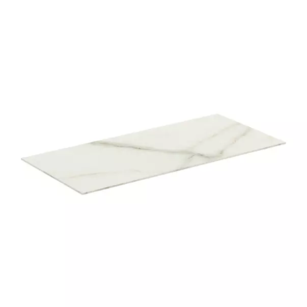  Dulapuri baie - Blat ceramic pentru lavoar Ideal Standard Atelier Conca finisaj alb marmura 80 cm