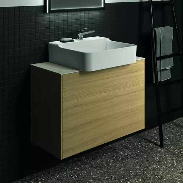 Blat ceramic pentru lavoar Ideal Standard Atelier Conca finisaj alb marmura 80 cm [2]