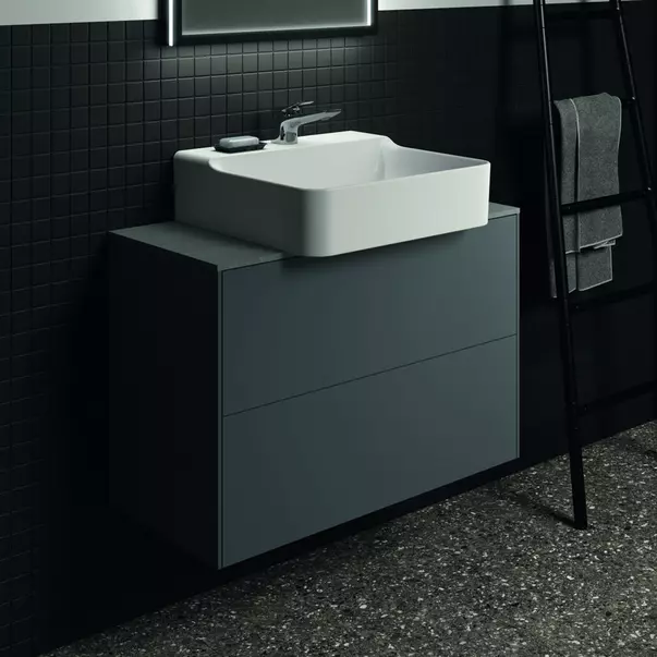 Blat ceramic pentru lavoar Ideal Standard Atelier Conca finisaj gri deschis 80 cm [2]