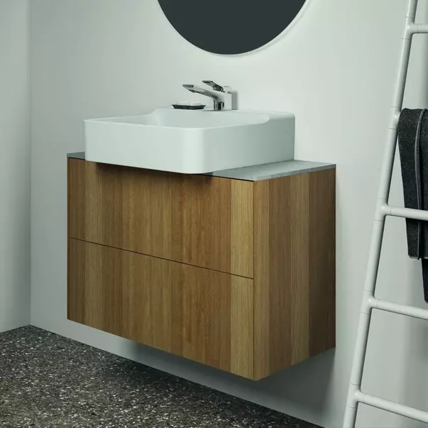 Blat ceramic pentru lavoar Ideal Standard Atelier Conca finisaj gri deschis 80 cm [3]