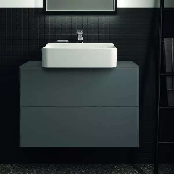 Blat ceramic pentru lavoar Ideal Standard Atelier Conca finisaj gri deschis 80 cm [4]